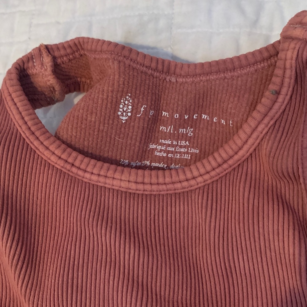 Free People Sleeveless Ribbed Tops - Rust and Navy - Picture 2 of 5